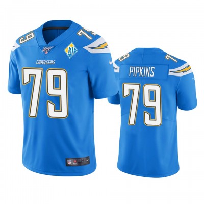 Los Angeles Los Angeles Chargers #79 Trey Pipkins Light Blue 60th Anniversary Vapor Limited NFL Jersey Men's